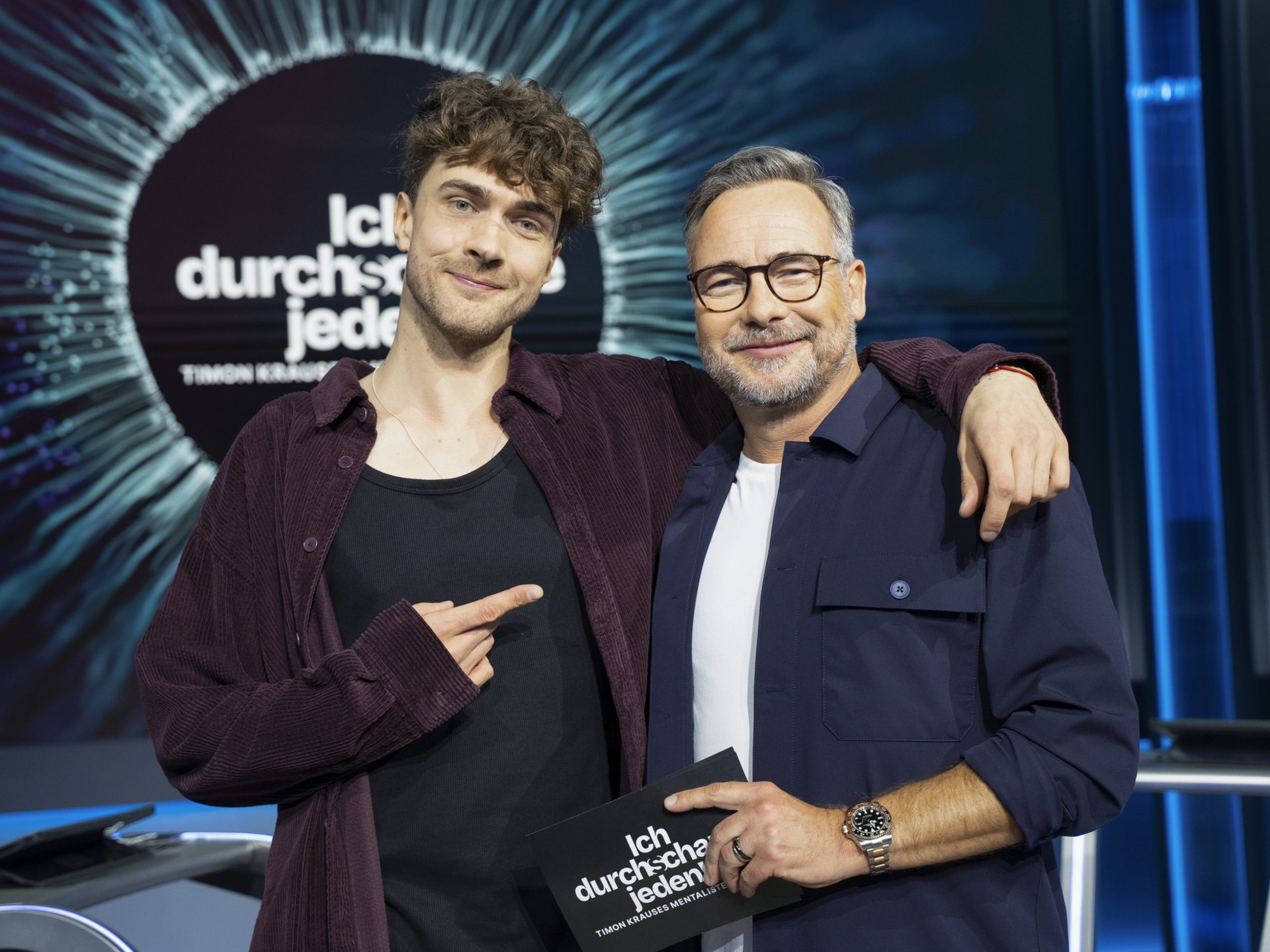 Timon Krause, Matthias Opdenhövel (© Joyn/Joshua Schneider) Timon Krause & Matthias Opdenhövel