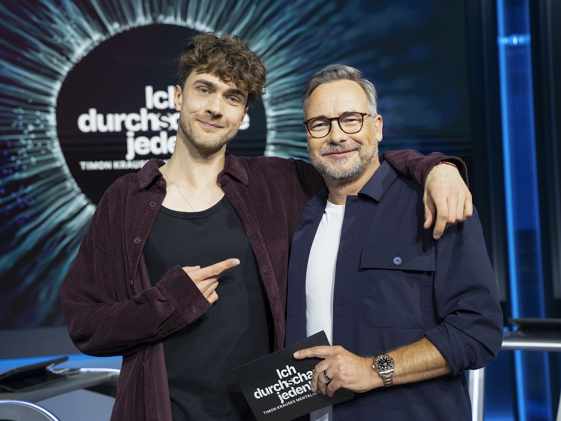 Timon Krause, Matthias Opdenhövel (© Joyn/Joshua Schneider) Timon Krause & Matthias Opdenhövel