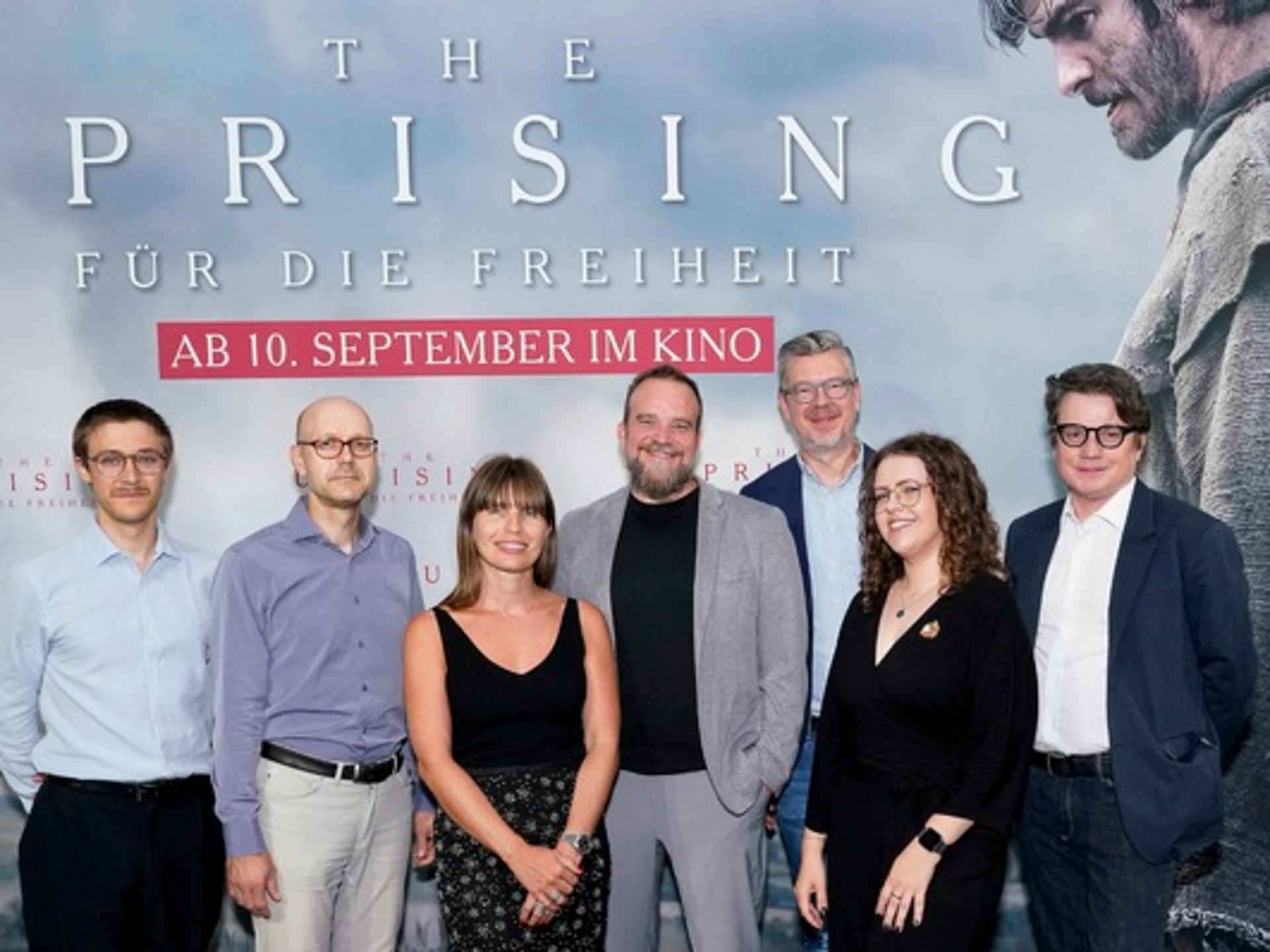 THE UPRISING - FÜR DIE FREIHEIT Christoph Degenhart (Supernix), Martin Hartung (FFF Bayern), Victoire Velarde (LEONINE), Alexander Janssen (LEONINE), Bernhard zu Castell (LEONINE), Lisa Baluschek (Fränkisches Freilandmuseum Bad Windsheim), Philipp Kreuzer (Supernix) bei der Deutschlandpremiere von THE UPRISING - FÜR DIE FREIHEIT am 02. September 2026 in der Astor Film Lounge im ARRI München