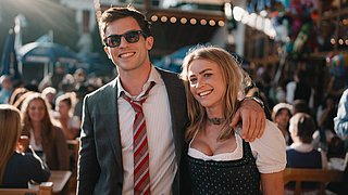 Jeanne Goursaud und Jannis Niewöhner in Simon Verhoevens OKTOBERFEST (AT) von Wiedemann & Berg Film für Netflix